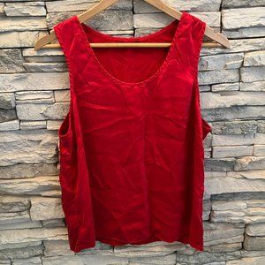 Lunya Washable Tulip Silk Tank Short Set Bold Red Large